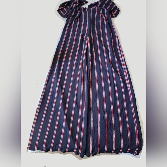 Windsor Navy Jumpsuit with Red and White Stripes (sz small) - Picture 2 of 10